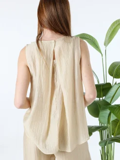 Solada Top donna smanicato - beige