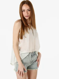 Solada Top donna smanicato - bianco