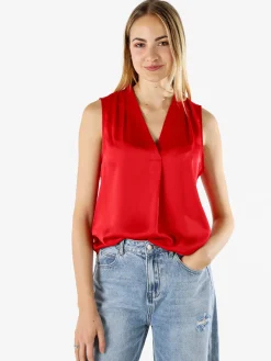 Solada Top donna smanicato con scollo a V profondo - rosso