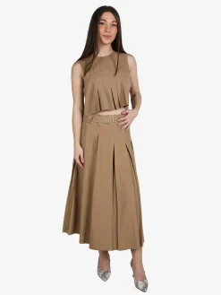 Solada Top donna smanicato con zip sulla schiena