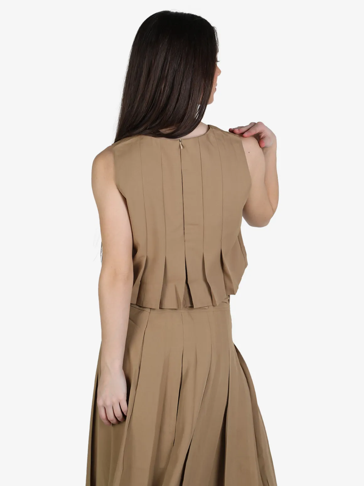 Solada Top donna smanicato con zip sulla schiena