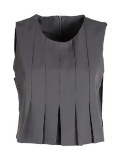 Solada Top donna smanicato con zip sulla schiena