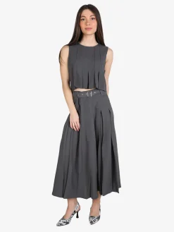 Solada Top donna smanicato con zip sulla schiena