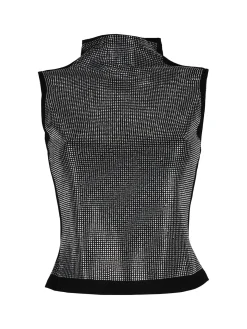 Solada Top donna smanicato con borchie