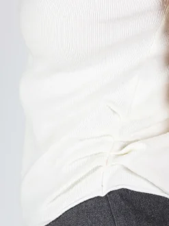 Solada Top donna smanicato in maglia - bianco