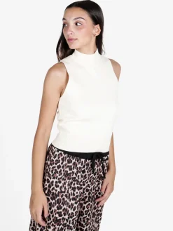Solada Top donna smanicato in maglia