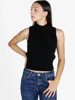 Solada Top donna smanicato in maglia