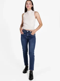 Solada Top donna smanicato in maglia
