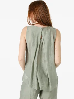 Solada Top donna smanicato - pistacchio