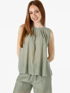 Solada Top donna smanicato - pistacchio