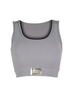 Solada Top donna sportivo a costine con coppe imbottite