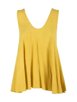 Solada Top donna svasato con scollo a V - senape