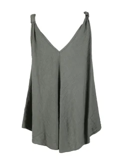 Solada Top donna svasato con scollo a V - militare
