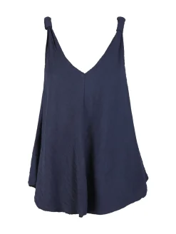 Solada Top donna svasato con scollo a V - blu scuro