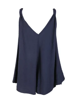 Solada Top donna svasato con scollo a V - blu scuro