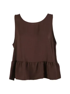 Solada Top donna tinta unita - marrone