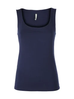 Solada Top girocollo da donna in viscosa tinta unita - blu