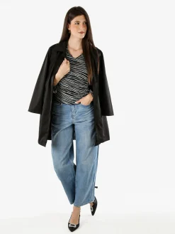 Solada Trench impermeabile da donna con bottoni - nero