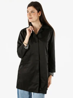 Solada Trench impermeabile da donna con bottoni - nero