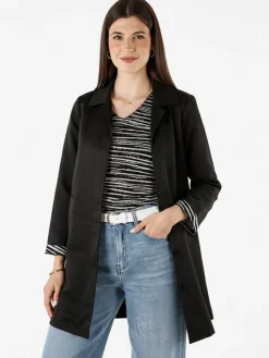 Solada Trench impermeabile da donna con bottoni - nero