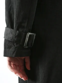 Solada Trench lungo da donna a doppiopetto con bottoni - nero