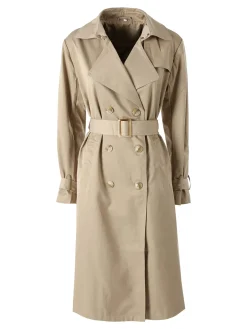 Solada Trench lungo da donna a doppiopetto con bottoni - khaki