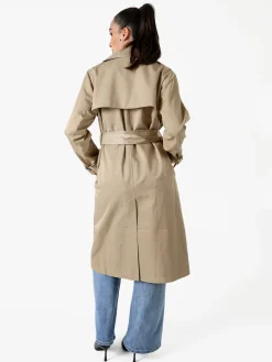 Solada Trench lungo da donna a doppiopetto con bottoni - khaki
