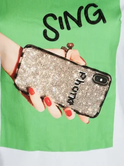 Solada T-shirt con stampa e perline