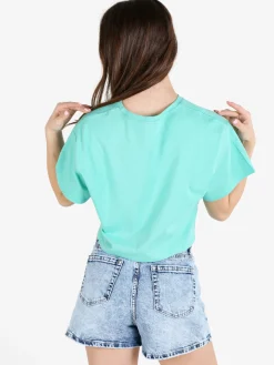 Solada T-shirt crop donna in cotone oversize