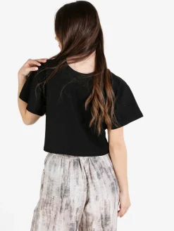 Solada T-shirt crop donna in cotone oversize