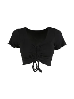 Solada T-shirt cropped da donna a costine