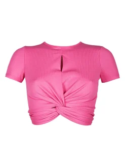 Solada T-shirt cropped da donna a costine