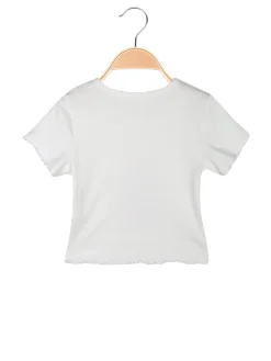 Solada T-shirt da bambina a costine con borsetta