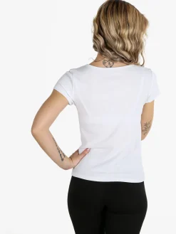 Solada T-shirt da donna a costine con scollo a V