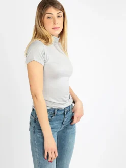 Solada T-shirt dolcevita da donna in tinta unita