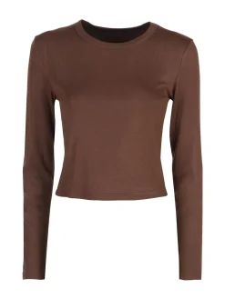 Solada T-shirt donna a maniche lunghe in viscosa - marrone