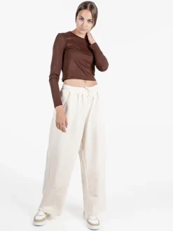 Solada T-shirt donna a maniche lunghe in viscosa - marrone