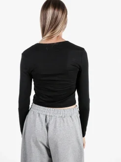 Solada T-shirt donna a maniche lunghe in viscosa - nero