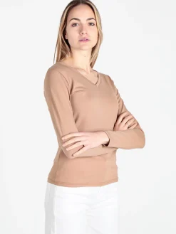 Solada T-shirt donna a maniche lunghe con scollo V