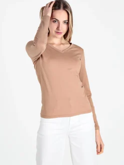 Solada T-shirt donna a maniche lunghe con scollo V