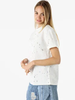 Solada T-shirt donna con dettagli in pizzo - bianco