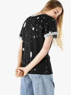 Solada T-shirt donna con dettagli in pizzo - nero