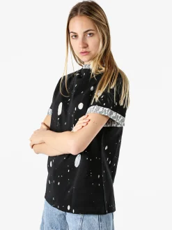 Solada T-shirt donna con dettagli in pizzo - nero