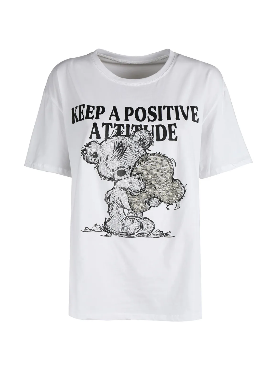 Solada T-shirt donna con pietre e strass