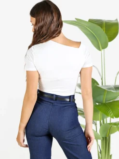 Solada T-shirt donna con scollo drappeggiato
