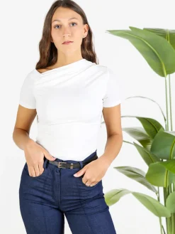 Solada T-shirt donna con scollo drappeggiato