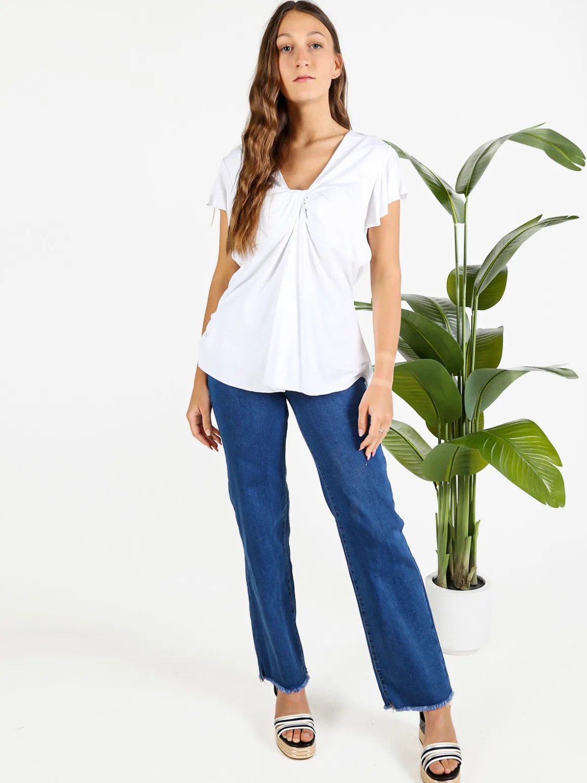 Solada T-shirt donna con scollo annodato