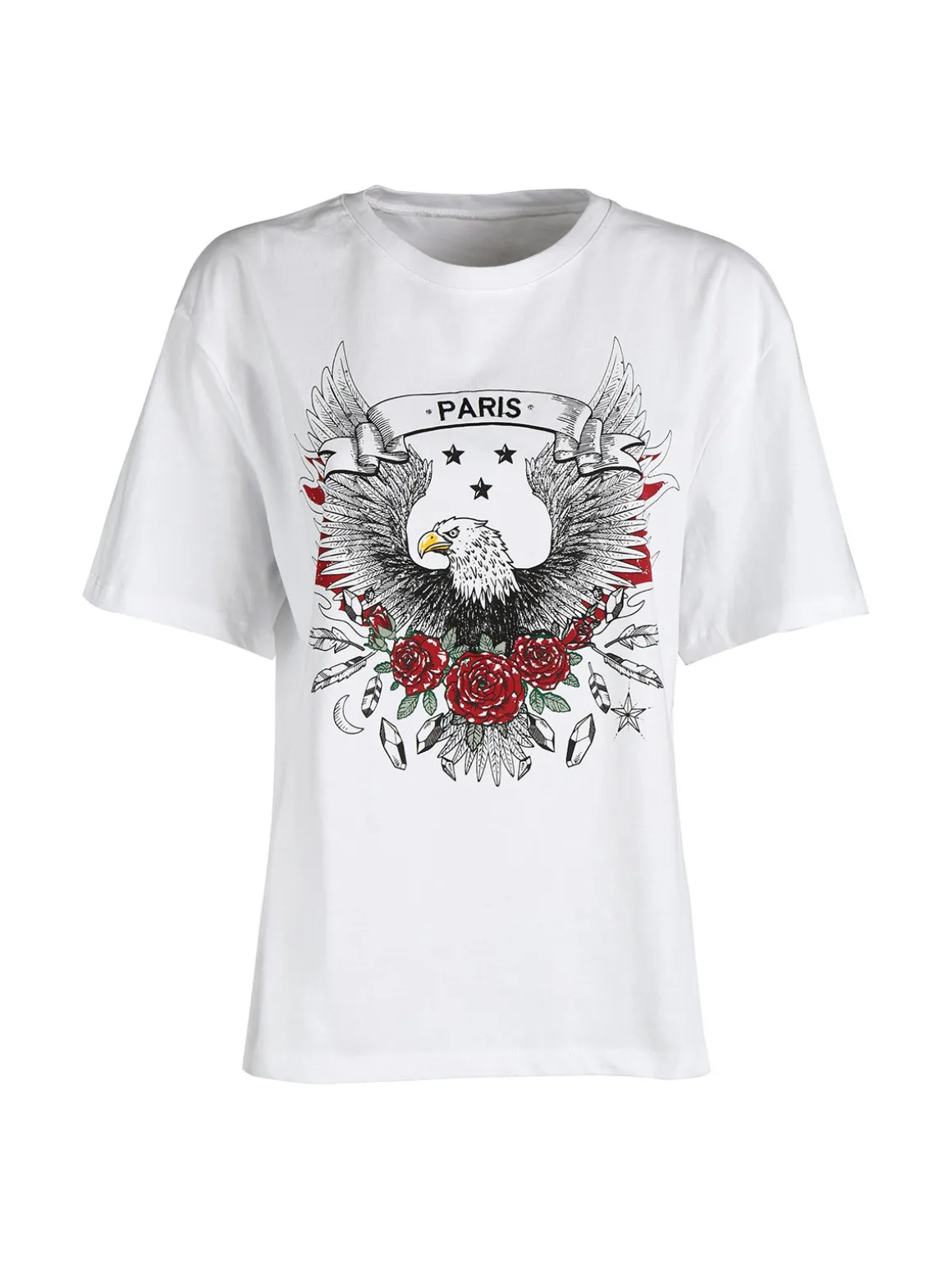 Solada T-shirt donna con stampa disegno e strass