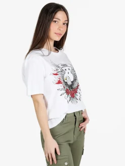 Solada T-shirt donna con stampa disegno e strass