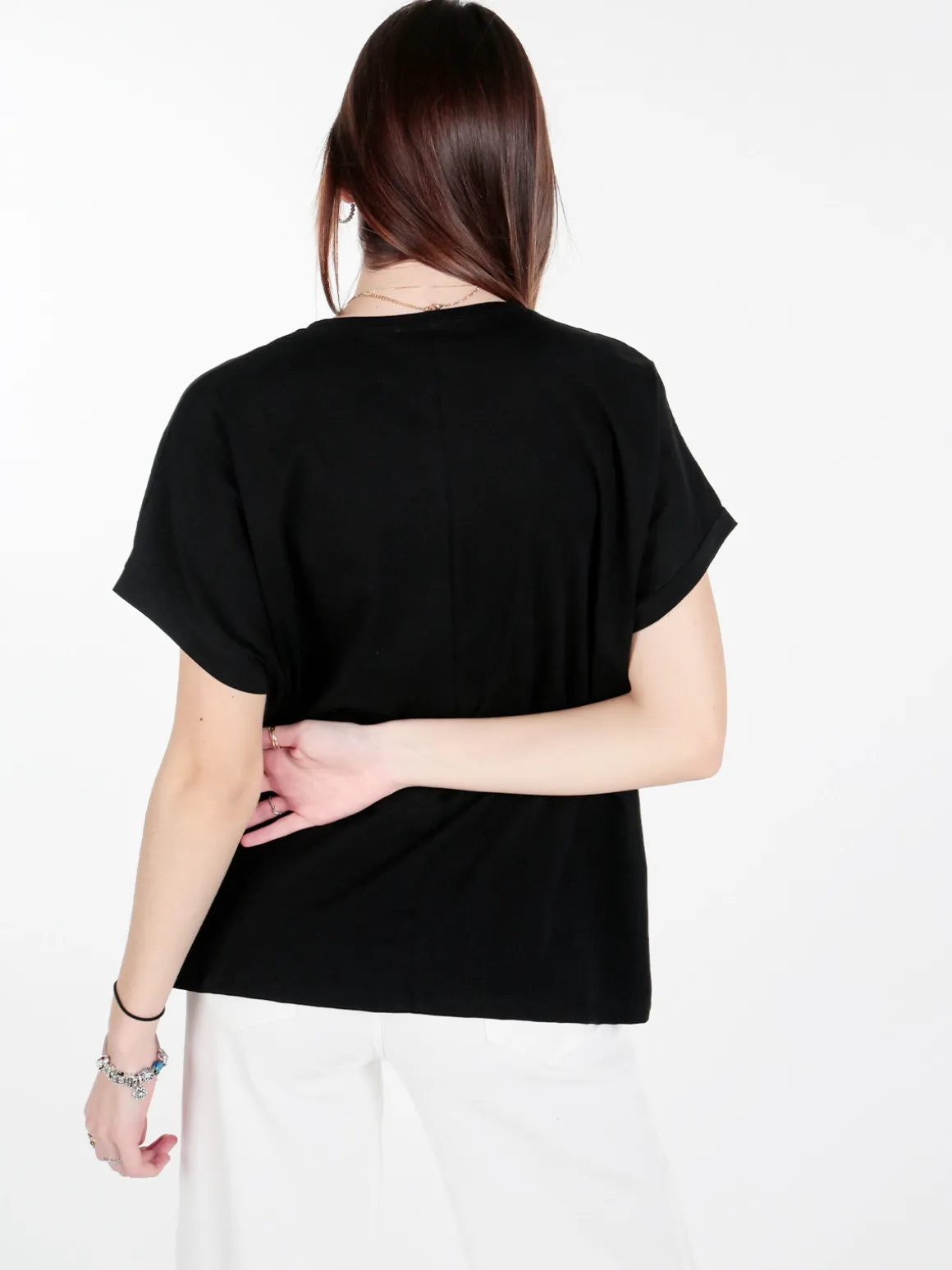 Solada T-shirt donna con stampa farfalle e dettagli strass